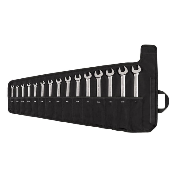 TEKTON Flex Head 12-Point Ratcheting Combination Wrench Set with Pouch, 15-Piece (1/4-1 in.) | WRC95401