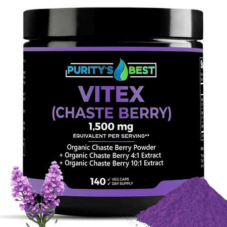 Puritys Best Vitex Chaste Berry Extract for Fertility & Hormonal Balance, 1,500 mg, 140 Capsules