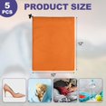 thumbnail image 2 of 5Pcs 210D Polyester Drawstring Bag with Toggle, 10 x 12 Inch Waterproof Travel Storage Foldable Stuff Sack Cinch for Gym Hiking Yoga Clothes Organizer, Orange, 2 of 5