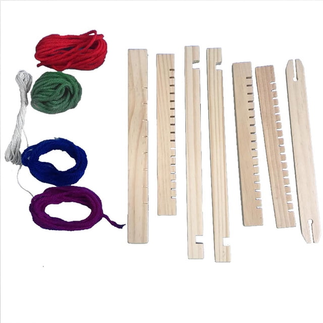 Juguete educativo de telar de madera para niños - Máquina de tejer a mano DIY