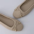 thumbnail image 3 of Cushionaire Audrey Woven Ballet Flats for Women | Round Closed Toe Dress Shoes, Bow Accent, Vegan Leather Upper, Comfortable Cushioned Footbed, Office Work Flat, 3 of 8