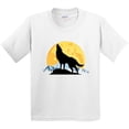 thumbnail image 3 of Inktastic Wolf Wilderness Mountains Moon Youth T-Shirt, 3 of 5
