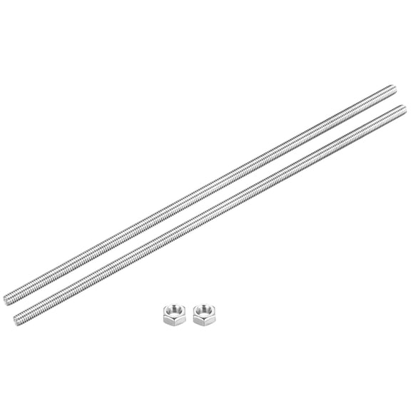 Fully Threaded Rod M6 x 400mm 1mm Pitch 304 Stainless Steel Right Hands 2pcs