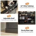 thumbnail image 4 of AKDSteel Armoire de Bar à Café de 72 Pouces de Haut avec Lumières LED Buffet avec Rangement Buffet de Cuisine de Ferme, 4 of 6