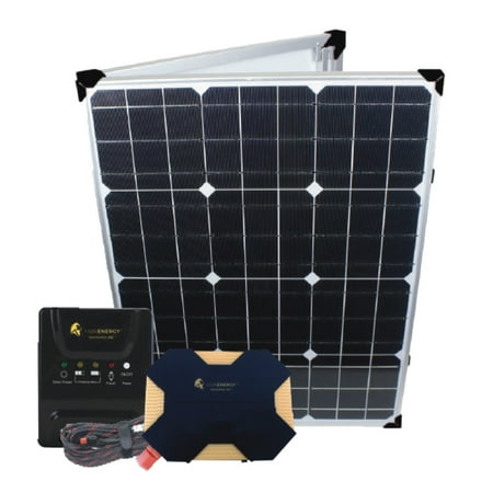 Lion Energy Foldable Solar Power Kit, 100W Solar Panel | 400W Solar Inverter | AC & USB Outputs, Portable Power