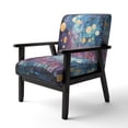 thumbnail image 3 of Designart "Celestial Charm I" Blue Abstract Collages Upholstered Accent Chair - Modern Arm Chair For Bedroom, 3 of 7