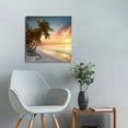 thumbnail image 5 of Chilfamy Palm Tree Beach Sunset Art Canvas Prints Wall Decor 12x12in, 5 of 6