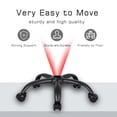 thumbnail image 3 of Allewie Round Rolling Stool PU Leather Height Adjustable Swivel Drafting Work SPA Medical Salon Stools Chair, Fully Black, 3 of 8