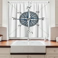 thumbnail image 2 of Ambesonne Compass Kitchen Curtains, Sea Color Marine Design, 55"x39", Blue Pale Blue Black, 2 of 3