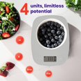 thumbnail image 4 of Estbridge Gray Plastomer Digital Kitchen Scale  Mini Size for Food Weight Measurement Up to 5kg with 1g Precision  Battery-Operated (CR2032 Included) Gray, 4 of 6