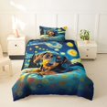 thumbnail image 2 of Homewish Starry Night Dachshund Twin Duvet Cover,Cartoon Pet Dog Twin Bedding,Black Reversible,2pcs,1 Duvet Cover and 1 Pillowcase, 2 of 6