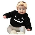 thumbnail image 3 of mgoYE Baby Ghost Clothes Toddler Baby Girl Boy Halloween Sweatshirt Long Sleeve Pumpkin Shirt Crewneck Sweater Retro Top Fall Outfit|Black 4-5 Years, 3 of 7