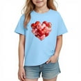 thumbnail image 2 of Xdegoge Kids Girls Heart Cluster T-Shirt, Shiny Red and Pink Hearts for Valentine’s Day, Stylish Outfit for Babies to Teens 3-10Y, 2 of 9