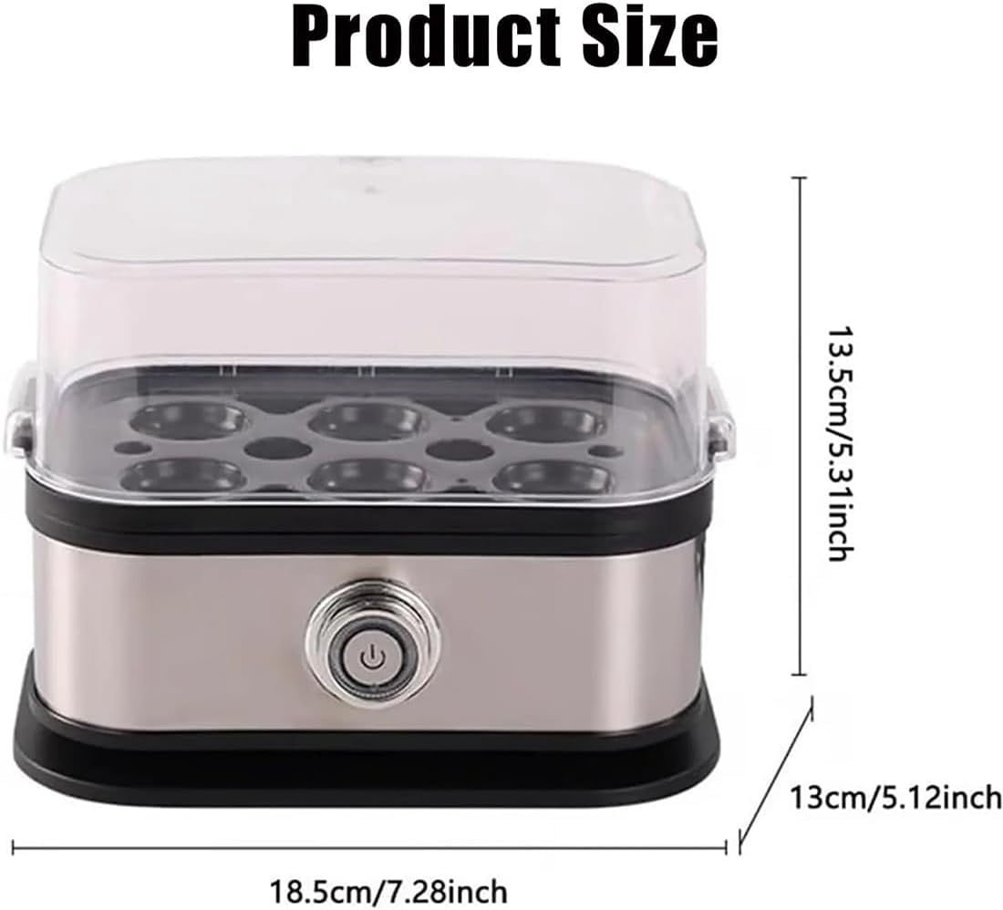 Sunny Side Up Egg Maker, 6-Egg Capacity Electric Egg Cooker for Hard, Medium, Soft Boiled & Poached Eggs, Multi-Functional Rapid Egg