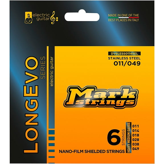 Markbass Longevo Series Nanofilm Shielded Stainless Steel Electric Guitar Stings (11-49)