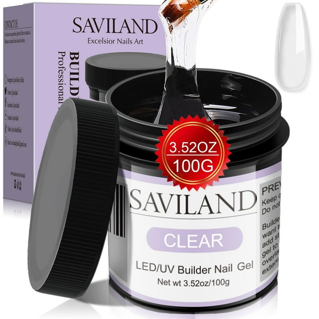 Gel de uñas Builder SAVILAND LED/UV, 100 ml, gel duro transparente