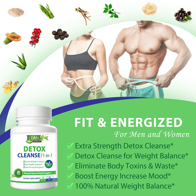 11-in-1 Vegan Detox Cleanse, Full Body Cleaner, Colon Health