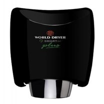 World Dryer SmartDri Plus Single-Port Nozzle 208-240 Volt Hand Dryer in Aluminum Black