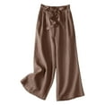 thumbnail image 5 of High Waist Drawstring Wide Leg Pants For Women Casual Solid Color Linen Trousers Comfortable Summer Fashion Plaid Dress Pants for Women Business Casual Animal Print Pants for Women Womens Casual Pants, 5 of 7