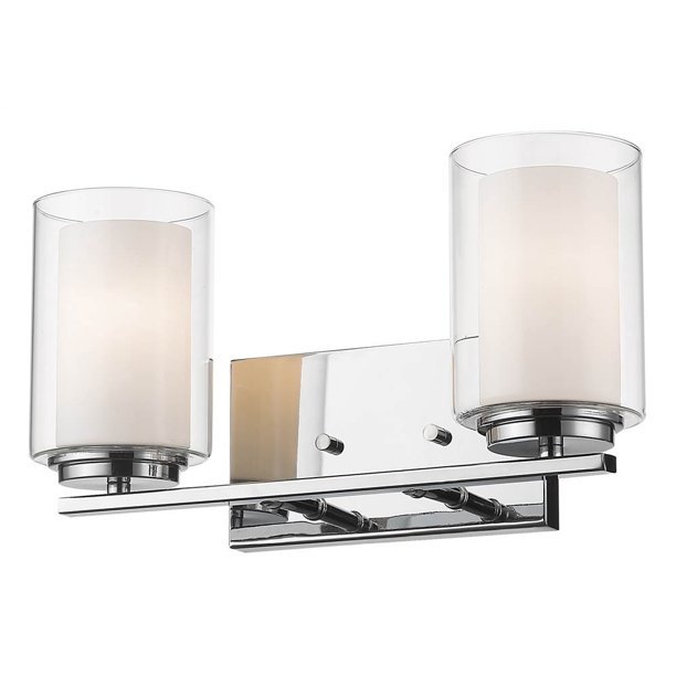 2 Bulb Contemporary Vanity Light In Chrome Finish Walmart Com Walmart Com