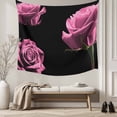 thumbnail image 5 of Pink Rose Tapestry for Bedroom Wall Hanging Tapestry, Vintage Abstract Garden Flower Floral Black Ceiling Backdrop Tapestries Poster Blanket Wall Decor for Teens Room Living Room Dorm 59" x 90", 5 of 8