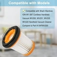 thumbnail image 2 of Replacement Filter Compatible with Shark ION W1 S87 WV200 WV201 WV205 WV220 WV221 WV250 WV251 UV200CCO Cordless Handheld Vacuum,Part # XHFWV200 (8 Pack), 2 of 7