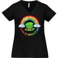 thumbnail image 3 of Inktastic Happy St. Patrick's Day Rainbow and Hat Women's Plus Size V-Neck T-Shirt, 3 of 5