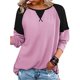 thumbnail image 1 of Pntutb moda mujer verano camiseta manga larga Casual Patchwork top blusa Pntutb Pntutb-3487, 1 of 6