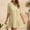 Beige, variant on Summer Dresses for Women Under $10 New Ruffle Loose Solid Beach Button Cover Skirt Knee Length Dress