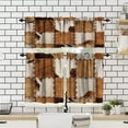 thumbnail image 4 of Vintage Fur Patchwork Curtains Valance 3 Piece Set,Western Farm Animal Cow Fur Pattern Patchwork Valance,Home Kitchen Living Room Decor Window Valance, 4 of 6