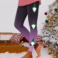 thumbnail image 1 of MKLEKYY Leggings deportivos para mujer Leggings para entrenamiento para mujer Leggings con estampado navideño de bloques de color Leggings suaves y elásticos 335, 1 of 4