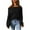 Black, variant on IROINNID Womens Sweater Off-The-Shoulder Pullover Sweater Solid Color Casual Short Length Long Sleeve Knit Sweater Coat