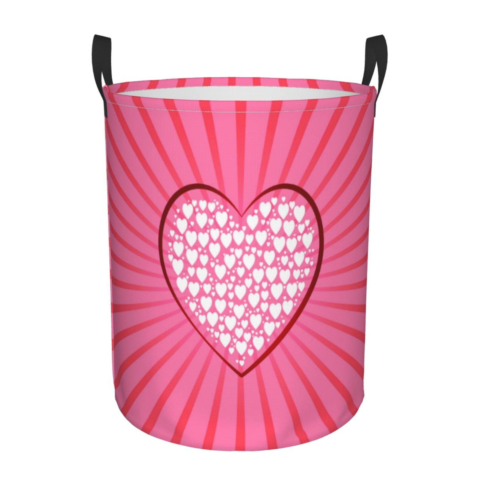 ZICANCN Pink Heart Love Laundry Basket Organizer , Dirty Clothes Hamper