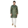 thumbnail image 1 of eloria Men's Tunic Jacquard Kurta Pajama Indian Traditional Suit Wedding Party Dress Set Party Wear Apparel, 1 of 6