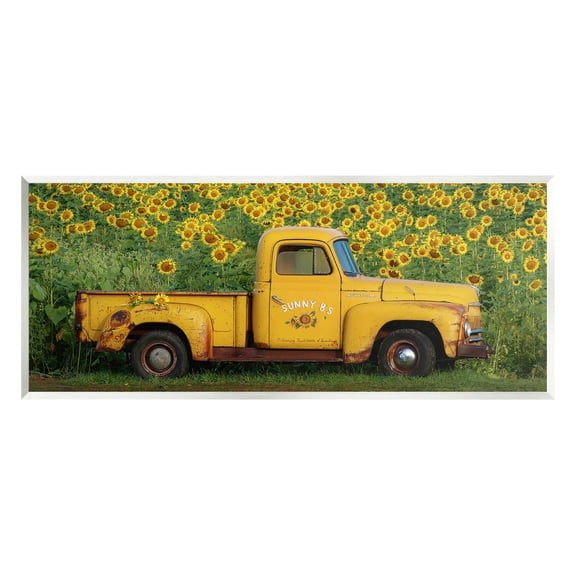 Stupell Industries Yellow Sunflower Field Truck Photograph Unframed Art Print Wall Art, Design by Carrie Ann Grippo-Pike