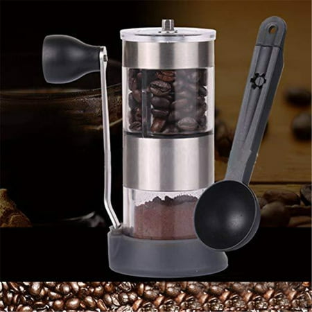 

Mini Manual Hand-Crank Coffee Bean Spice Hand Grinder Mill with Spoon Kitchen Tool