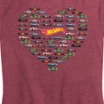 thumbnail image 3 of Hot Wheels - Valentine's Hot Wheels Heart - Women's Short Sleeve Graphic T-Shirt, 3 of 5