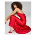 thumbnail image 2 of B DARLIN Womens Red Zippered Fitted Small Train Adjustable Straps Spaghetti Strap Cowl Neck Full-Length Evening Gown Dress Juniors 13\14, 2 of 4