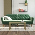 thumbnail image 4 of Novogratz Tallulah 83" Memory Foam Futon Sofa Bed, Light Green Velvet, 4 of 21