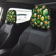 thumbnail image 2 of Kdxio St Patrick's Day10 Pattern Print 2 Piece Car Head Rest Covers Set Auto Front/Rear Seats Headrest Cover Universal Fit Most Cars,Sedan, SUV, 2 of 9