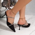 thumbnail image 5 of Gealkoca Women Rhinestone Low Heel Pointed Toe Sparkly Wedding Dress Shoes Summer Summer Slip-On Dress Shoes for Wedding Closed Toe Slingback Shoes, 5 of 9
