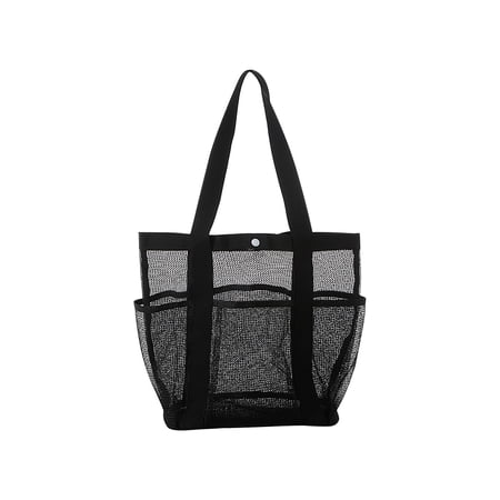 OAVQHLG3B Large Beach Bag  Mesh Tote with Zipper and Pockets Ideal for Your Family Beach Trip