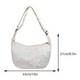 thumbnail image 2 of Women Canvas Messenger Bag Adjustable Strap Soft Student Book Bag (White) Shoulder Bags for Women, 2 of 10