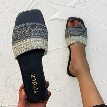 

〖Yilirongyumm〗 Black 41 Slippers For Women Beach Woven Women s Comfortable Summer Shoes Leisure Flying Women s Slipper