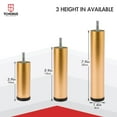 thumbnail image 3 of 8 inch / 20cm Metal Furniture Legs, TCHOSUZ Pack of 4 Modern Aluminum Alloy Tapered Replacement Feet with M8 Hanger Bolts & T-Nuts for Home DIY Projects Couch Sofa Cabinet Nightstand TV Stand Gold, 3 of 6