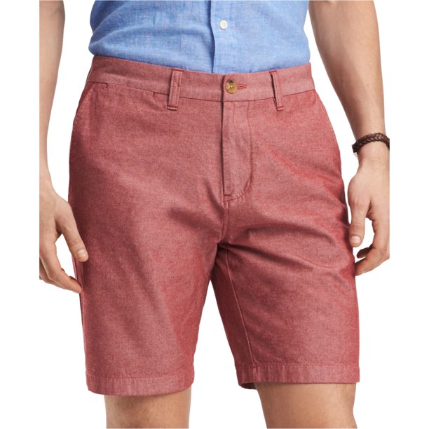 Tommy Hilfiger - Pantalones cortos chinos para hombre, teñidos en hilo, color rojo, 30 Tommy Hilfiger chino