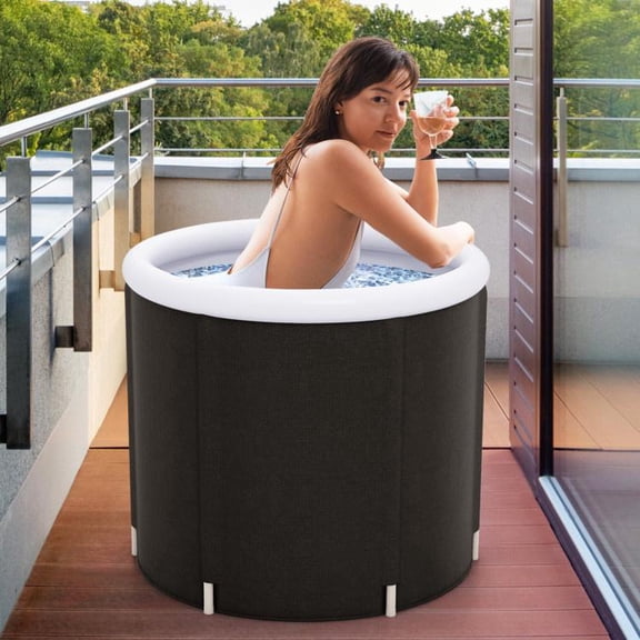 66 Gallon Outdoor Ice Plunge Tub with Lid for Home Use