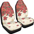 thumbnail image 3 of XYZCANDO Car Seat Covers Set Poinsettia & Snowflake Pattern 2 Piece Front Seat Cover All-Season SUV Van Truck Breathable Soft Front Seat Covers, 3 of 10