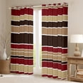 thumbnail image 2 of Manfei Modern Geometric Curtains Pack of 2 (42x84 Each), Minimalist Stripe Curtains Blackout, Red Brown Bedroom Curtains, Luxurious Room Decor, 2 of 5