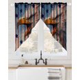 thumbnail image 2 of Eagle Swag Valances for Windows, American Flag Blue Star Red Blue Striped Vintage Wooden Rod Pocket Sheer Valances for Windows, Swag Toppers Light Filtering for Kitchen Living Room 2 Panels 36''x63'', 2 of 6